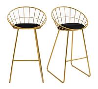 HOMCOM - tabouret de bar - Métal - 52.5x47x97cm - Or, Noir