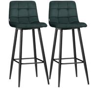 HOMCOM Lot de 2 Tabourets de Bar Design Pieds Acier 105H cm Vert Foncé