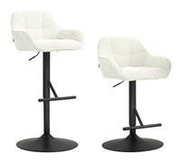 HOMCOM Lot de 2 Tabourets de Bar Hauteur Réglable Crème