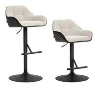 HOMCOM Lot de 2 Tabourets de Bar Hauteur Réglable Gris Clair