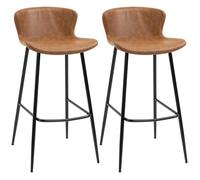 HOMCOM - Lot de 2 tabourets de bar - Similicuir - 45x49x94.6cm - Marron