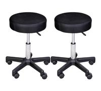 HOMCOM Lot de 2 Tabourets de Massage à Roulettes hauteur Réglable | Pivotant, Trois Couleurs de Housse de Protection