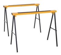 Homcom Lot de 2 tréteaux pliables en métal noir et jaune 100L x 50l x 76H cm