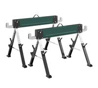 HOMCOM Lot de 2 Tréteaux Pliables en Métal Portables 116 x 64 x 81 cm Vert