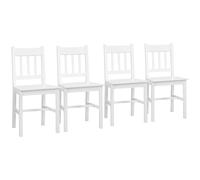 HOMCOM Lot de 4 chaises de salle à manger en bois massif, 41 cm x 46,5 cm x 85,5 cm, Blanc