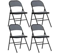 HOMCOM Lot de 4 Chaises Pliantes Siège Rembourré 45l x 46P x 78H cm Gris