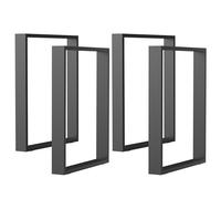 HOMCOM Lot de 4 Pieds rectangulaires Hauteur 72 cm en Acier pour Table Pieds de Meuble pour Table à Manger Montage DIY avec Embouts de Protection Noir