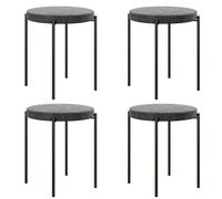 HOMCOM Lot de 4 tabourets de Salle à Manger Empilables Chaise de Salle à Manger Chaise de Cuisine avec Assise rembourrée, Aspect Velours Tabouret en Velours pour Cuisine Salle à Manger Métal Gris