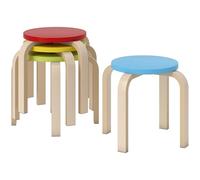 HOMCOM Lot de 4 tabourets empilables ronds pour salle à manger, salon, cuisine, multicolore