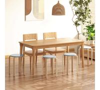 HOMCOM Lot de 4 Tabourets Ronds Empilables en Bois Gris, Ø40x45 cm
