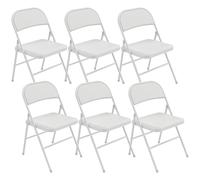HOMCOM Lot de 6 chaises pliantes chaises de salle à manger portables cadre en acier 45 x 46 x 78 cm blanc