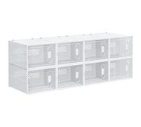 HOMCOM Lot de 8 Boites Cubes Rangement à Chaussures, 28 x 36 x 21 cm