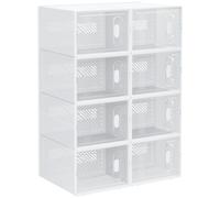 HOMCOM Lot de 8 boites cubes rangement à chaussures modulable avec portes transparentes - 25 x 35 x 19 cm