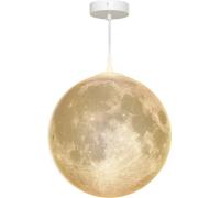 HOMCOM Lune 3D Lampe suspendue Lampe suspendue avec contrôle APP, musique Lampe lune Plafonnier avec CCT et changement de couleur RGB pour la cuisine
