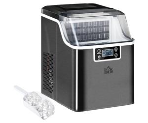 HOMCOM Machine à glaçons, 20 kg en 24h, 24 glaçons en 14-18 min, taille de glaçon réglable, ice maker portable avec fonction autonettoyante, peut charger seau d'eau, pour maison, cuisine, bar, noir