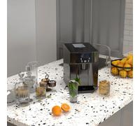 HOMCOM Machine à glaçons avec distributeur d'eau, ice maker, 12kg en 24h, 9 glaçons en 6-10 minutes, 25,2x38,9x36,3cm, noir