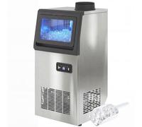 HOMCOM Machine à glaçons commerciale 36 kg/24h, acier inoxydable, ice maker, capacité 7,5 kg, 36 cubes par 10 minutes,