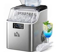 HOMCOM Machine à glaçons en acier inoxydable 24 glaçons 14-18 min Argent
