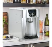 HOMCOM Machine à Glaçons Fabricant de Glaçons Ice-Maker, Fonction Minuterie, Réservoir d'Eau de 1,2 L, Argent