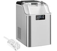 HOMCOM Machine à glaçons, Ice Maker acier inoxydable 24 glaçons en 6-15 min, 20kg/24h, réservoir d'eau 2,1L, Autonettoyante Machine à glaçons avec pelle à glace et panier, pour cuisine, bureau, fête