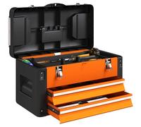 HOMCOM Mallette à outils vide, robuste, avec 2 tiroirs, poignée de transport, pour outils, maison, atelier, orange HOMCOM Mallette à outils vide, robuste, avec 2 tiroirs, poignée de transport, pour