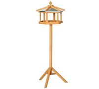 HomCom – Mangeoire pour oiseaux sauvages sur pied 113 cm – Nichoir plateau en bois pour extérieur