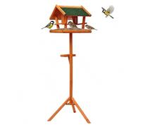HOMCOM Mangeoire pour Oiseaux Sauvages sur Pied pour Exterieur 150cm | Abris à Oiseaux, Nichoir à Plateau, Station à Oiseaux, Bois