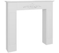 HOMCOM Manteau de cheminée encadrement Cadre décoratif pour cheminée électrique 101 x 19 x 100 cm Bois Massif Blanc