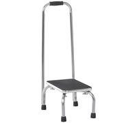 HomCom Marchepied sécurité avec barre d'appui – Plateforme et patins antidérapants – Acier galvanisé