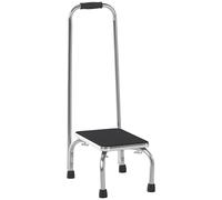 HOMCOM Marche avec Barre d'appui - marchepied de sécurité - Marche d'accès au Bain - Plateforme & Patins antidérapants - Acier galvanisé