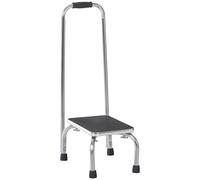 HomCom Marchepied sécurité avec barre d'appui – Plateforme et patins antidérapants – Acier galvanisé