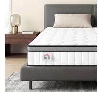 HOMCOM Matelas 140 x 190 cm Mousse à Mémoire de Forme au Gel Rafraîchissant | Matelas à Ressorts Ensachés, Soutien en 7 Zones, Fermeté Moyenne, Certifié Oeko-Tex, 20 cm d'Épaisseur