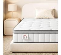 HOMCOM Matelas 90 x 190 cm, Matelas à Ressorts Ensachés, Mousse à Mémoire de Forme au Gel Rafraîchissant, 20 cm d'Épaisseur, Soutien en 7 Zones, Certifié Oeko-Tex, Fermeté Moyenne