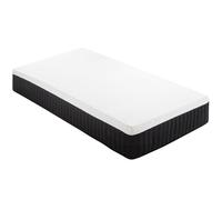HOMCOM Matelas 90 x 200 cm, hauteur 25 cm, ergonomique, à ressorts ensachés, avec mousse à mémoire de forme, soutien 7 zones, dureté H3, dureté Oeko-TEX et CertiPUR