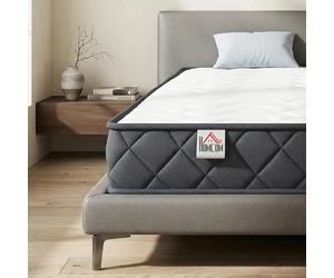 HOMCOM Matelas 90x190cm, Matelas 1 Personnes, Mousse à Mémoire de Forme, 20cm d'Épaisseur, Mousse Découpée en Vagues et Bords Renforcés, Certifié Oeko-Tex, Fermeté Moyenne