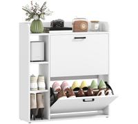 HOMCOM Meuble à Chaussures 15 Paires 83x24x90,5 cm Blanc