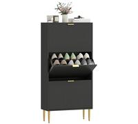 HOMCOM Meuble à Chaussures 18 Paires 3 Tiroirs 60 x 24 x 122,5 cm Noir