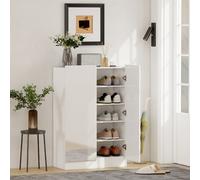 HOMCOM Meuble à Chaussures 5 Niveaux pour 20 Paires de Chaussures, Étagères Ajustables, pour Entrée, Couloir, Bois, Blanc