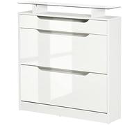 HOMCOM Meuble à Chaussures Armoire à Chaussures 89 x 23 x 96 cm Blanc