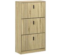 HOMCOM - Meuble à chaussures - Panneaux de particules - 63x24x117cm - Chêne