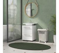 HOMCOM Meuble bas de salle de bain, commode sous lavabo avec tiroir, compact, panneau de particules, Blanc