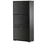 HOMCOM - meuble chaussures - MDF - 60x26x124cm - Noir