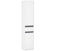HOMCOM Meuble Colonne Rangement Salle de Bain Style Contemporain Blanc