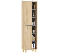 HOMCOM Meuble Colonne Salle de Bain, 40l x 24P x 148H cm, Bois Naturel