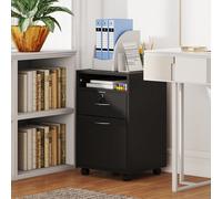 HOMCOM Meuble de Bureau en Bois avec Étagère Ouverte, Tiroir avec Serrure et Armoire, 40x35x60 cm, Noir