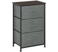 HOMCOM Meuble de Rangement 3 tiroirs chiffonnier dim. 45L x 30l x 71H cm métal MDF Non tissé Gris