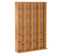 Homcom - Meuble de rangement à étagères en bois réglables pour DVD/CD/livres - Hêtre