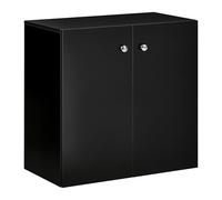 HOMCOM Meuble de Rangement avec Deux étagères en Bois - Meuble de Cuisine Autonome - Bibliothèque - Noir