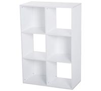 HOMCOM Meuble de Rangement bibliothèque étagère contemporaine Cubes 6 casiers 62L x 30l x 92H cm Blanc