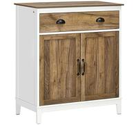 HOMCOM Meuble de Rangement, Buffet pour Salon, Armoire avec Tiroir, 2 Portes et Étagère Réglable, Meuble pour Chambre à Manger, Cuisine, 78,5 x 39 x 89,4 cm, Marron